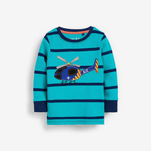 Load image into Gallery viewer, Blue/Red Stripe Vehicules Snuggle Pyjamas 3 Pack (9mths-6yrs)