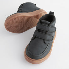 Load image into Gallery viewer, Black with Gum Sole Standard Fit (F) Warm Lined Touch Fastening Boots