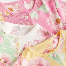Load image into Gallery viewer, Floral Baby Floral 100% Cotton Sleepsuits 3 Pack