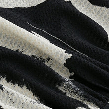 Load image into Gallery viewer, Black/White Mono Floral Long Sleeve Mini Dress