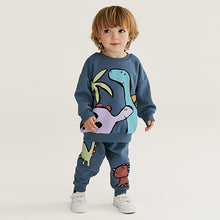 Load image into Gallery viewer, Navy Character Sweatshirt and Jogger Set