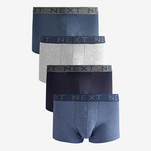 Load image into Gallery viewer, Blue 4 pack Hipster Boxers