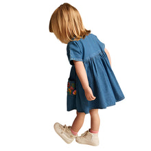 Load image into Gallery viewer, Blue Denim Embroidered Relaxed 100% Cotton Dress