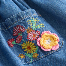 Load image into Gallery viewer, Blue Denim Embroidered Relaxed 100% Cotton Dress