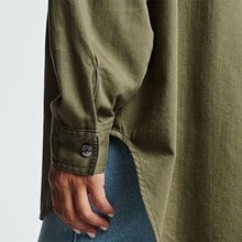 Load image into Gallery viewer, Khaki Green Oversized Denim Shirt