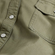 Load image into Gallery viewer, Khaki Green Oversized Denim Shirt