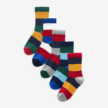 Load image into Gallery viewer, Rugby Stripe Cotton Rich Socks 5 Pack