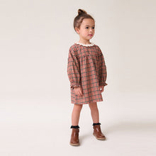 Load image into Gallery viewer, Heritage Check 100% Cotton Lace Collar Dress (3mths-6yrs)