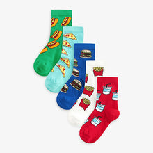 Load image into Gallery viewer, Bright Food Graphic Cotton Rich Socks 5 Pack