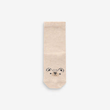 Load image into Gallery viewer, Neutral Animal Face Print Cotton Rich Socks 5 Pack