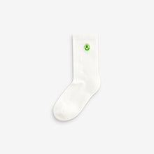 Load image into Gallery viewer, Smile Face Embroderies Drippy Smile Faces Socks 5 Pack