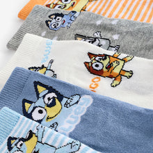 Load image into Gallery viewer, Bluey License Character Cotton Rich Socks 5 Pack