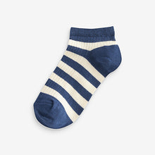 Load image into Gallery viewer, Blue Stripe 7 Pack Cotton Rich Trainer Socks