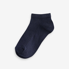 Load image into Gallery viewer, Blue Stripe 7 Pack Cotton Rich Trainer Socks