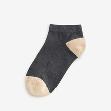 Load image into Gallery viewer, Colourblock Heel And Toe Trainer Socks 7 Pack