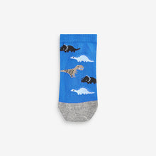 Load image into Gallery viewer, Blue Dinos Rich Trainers Socks 7 Pack