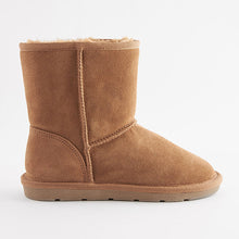 Load image into Gallery viewer, Tan Brown Warm Lined Water Repellent Suede Pull-On Boots (Older Girls)