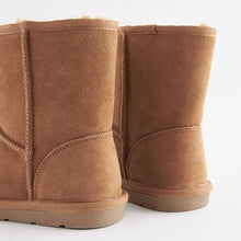 Load image into Gallery viewer, Tan Brown Warm Lined Water Repellent Suede Pull-On Boots (Older Girls)
