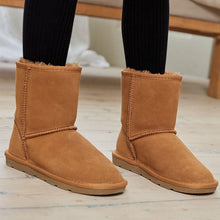 Load image into Gallery viewer, Tan Brown Warm Lined Water Repellent Suede Pull-On Boots (Older Girls)