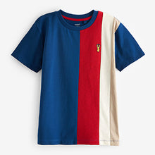 Load image into Gallery viewer, Red/Blue Textured Colourblock 100% Cotton T-Shirts 3 Pack (3-12yrs)