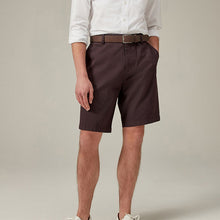 Load image into Gallery viewer, Burgundy Red Belted Chino Shorts