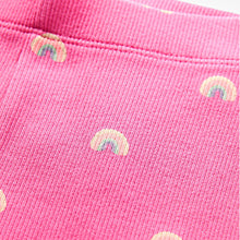 Load image into Gallery viewer, Bright Pink Rainbow Rib Jersey Leggings (3mths-6yrs)