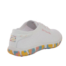 Load image into Gallery viewer, Women's Tennis Shoes Comfort Recycled Textile White Pink Sole