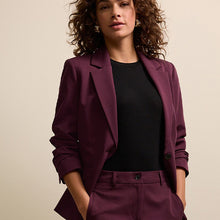 Load image into Gallery viewer, Burgundy Red Single Breasted Blazer