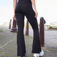 Load image into Gallery viewer, Black Power Sculpting Ponte Flare Leggings