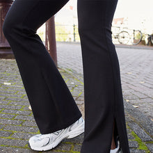 Load image into Gallery viewer, Black Power Sculpting Ponte Flare Leggings