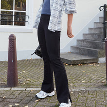 Load image into Gallery viewer, Black Power Sculpting Ponte Flare Leggings