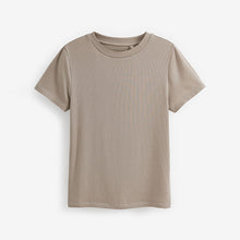 Load image into Gallery viewer, Grey Soft Touch Ribbed Short Sleeve T-Shirt with TENCEL™ Lyocell