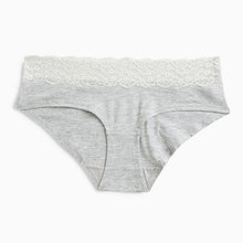 Load image into Gallery viewer, Monochrome Lace Trim Cotton Blend Knickers 4 Pack