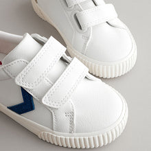 Load image into Gallery viewer, White Standard Fit (F) Two Strap Touch Fastening Shoes
