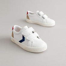 Load image into Gallery viewer, White Standard Fit (F) Two Strap Touch Fastening Shoes