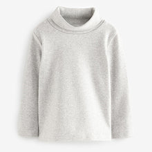 Load image into Gallery viewer, Grey Brushed Long Sleeve Roll Neck Top (3mths-6yrs)