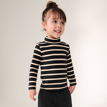 Load image into Gallery viewer, Stripe Brushed Long Sleeve Roll Neck Top (3mths-6yrs)