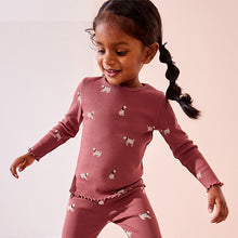 Load image into Gallery viewer, Burgundy Red Dog Cotton Rich Long Sleeve Rib T-Shirt (3mths-6yrs)