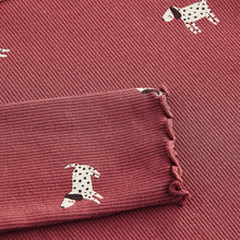 Load image into Gallery viewer, Burgundy Red Dog Cotton Rich Long Sleeve Rib T-Shirt (3mths-6yrs)