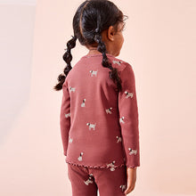 Load image into Gallery viewer, Burgundy Red Dog Cotton Rich Long Sleeve Rib T-Shirt (3mths-6yrs)