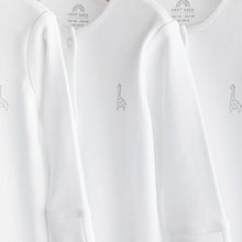 Load image into Gallery viewer, White Cotton Baby Sleepsuits 3 Pack (0-18mths)