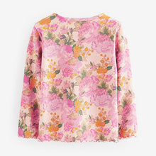 Load image into Gallery viewer, Pink Vintage Floral Cotton Rich Long Sleeve Rib T-Shirt (3mths-7yrs)