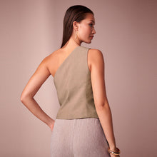 Load image into Gallery viewer, Mink Brown One Shoulder Waistcoat