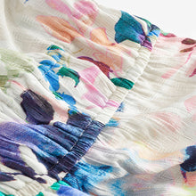 Load image into Gallery viewer, White Bright Floral Multiway Halter-Tie Bandeau Wide Leg Jumpsuit