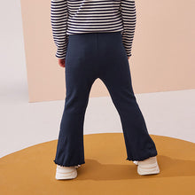 Load image into Gallery viewer, Navy Rib Flare Leggings (3mths-6yrs)