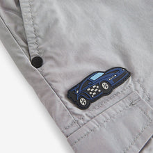 Load image into Gallery viewer, Grey Badged Lined 100% Cotton Cargo Trousers (3mths-6yrs)