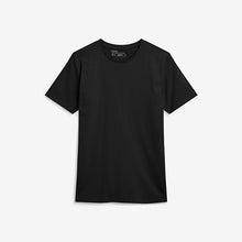 Load image into Gallery viewer, Black Slim Fit Essential 100% Cotton Crew Neck T-Shirt