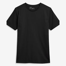Load image into Gallery viewer, Black Slim Fit Essential 100% Cotton Crew Neck T-Shirt