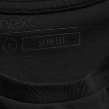 Load image into Gallery viewer, Black Slim Fit Essential 100% Cotton Crew Neck T-Shirt