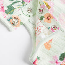 Load image into Gallery viewer, Lilac Purple/Sage Green Floral Baby Bloomer Rompers 3 Pack